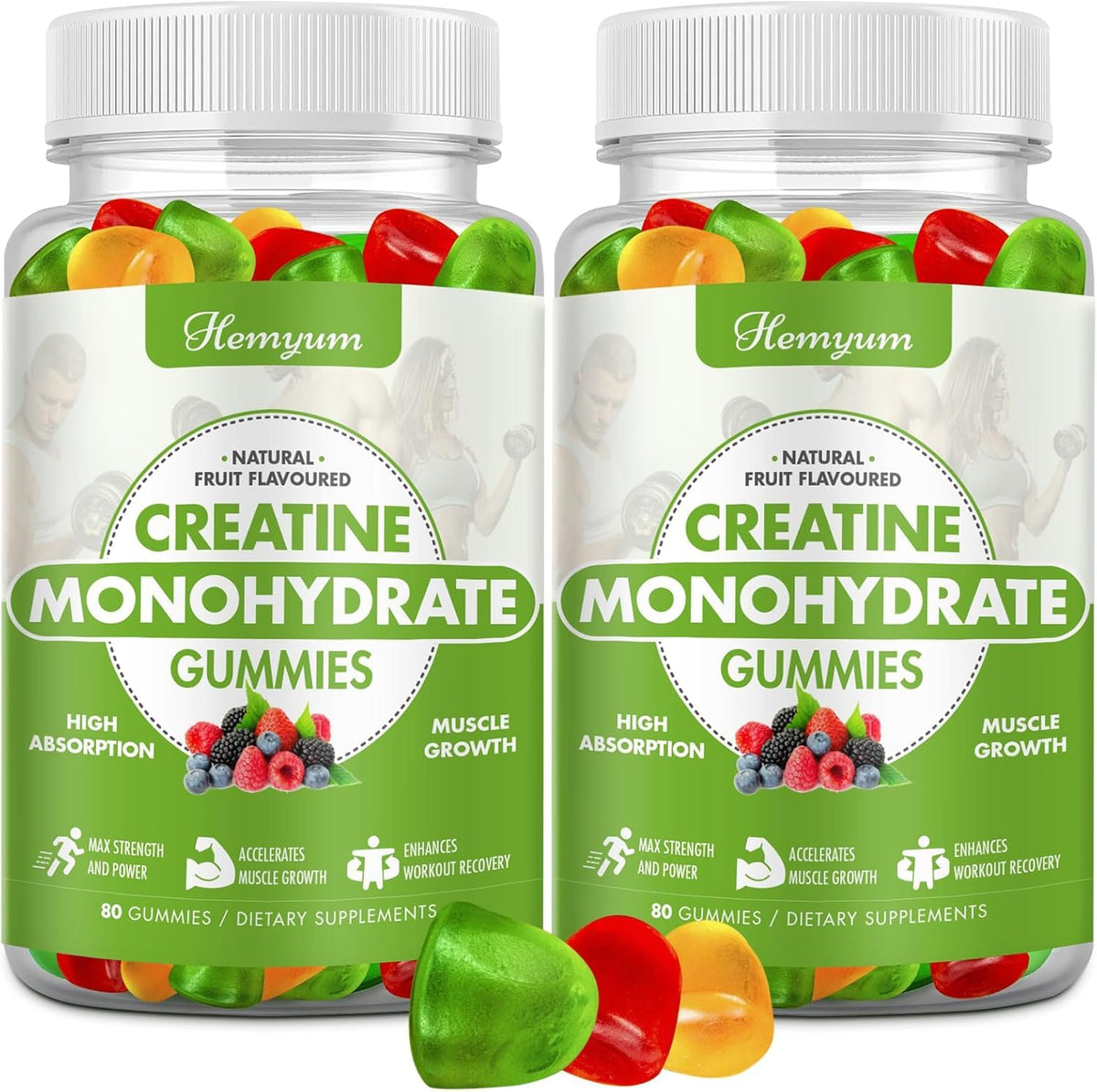 Creatine Monohydrate Gummies - Pre-Workout Creatine for Women Men, Enhanced Muscle Strength, Boost Focus and Endurance, Muscle Builder,Complex L-Taurine + Vitamin B12,Vegan, Gluten-Free 160 Count HemyumBuy Supplements Australia