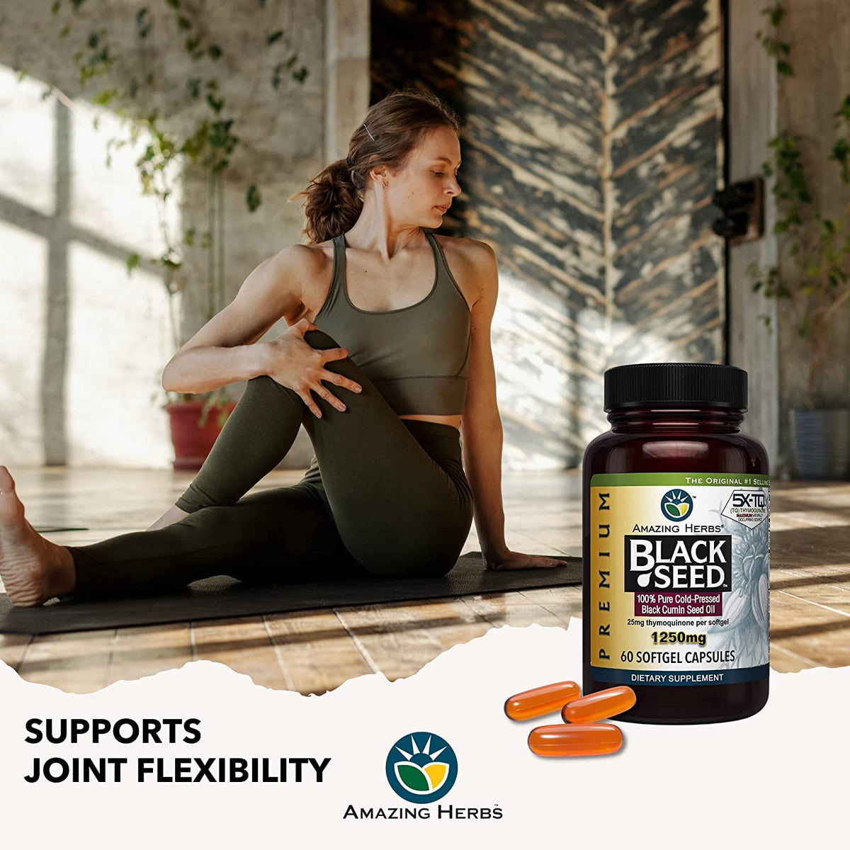 Amazing Herbs Premium Black Seed Oil Capsules - High Potency, Cold Pressed Nigella Amazing HerbsBuy Supplements Australia
