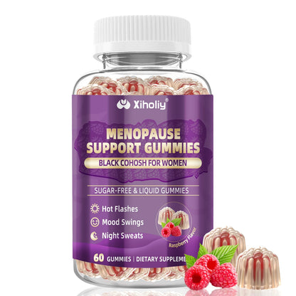 Menopause Supplements for Women with Black Cohosh, Menopause Relief Sugar Free Gummies for Hot Flashes, Natural Female Hormone Balance & Ashwagandha, Magnesium for Night Sweats, Mood Swings, 60 Count XIHOLIYBuy Supplements Australia