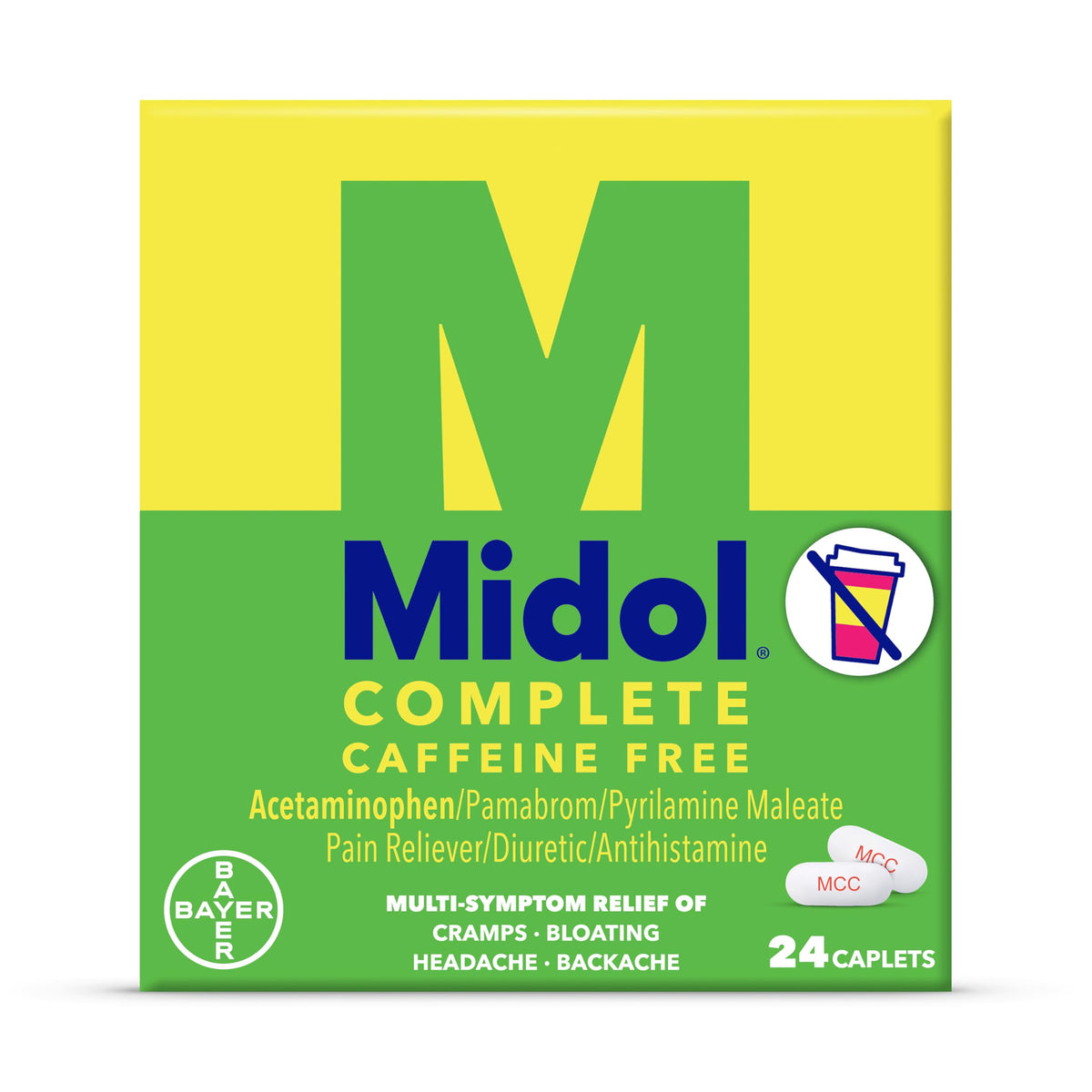 Midol Complete Caffeine Free Caplets 24ct: Midol Complete Caffeine Free Menstrual Pain Relief Caplets with Acetaminophen, Provides Headache Relief and Period Cramps Relief, 24 Count MidolBuy Supplements Australia