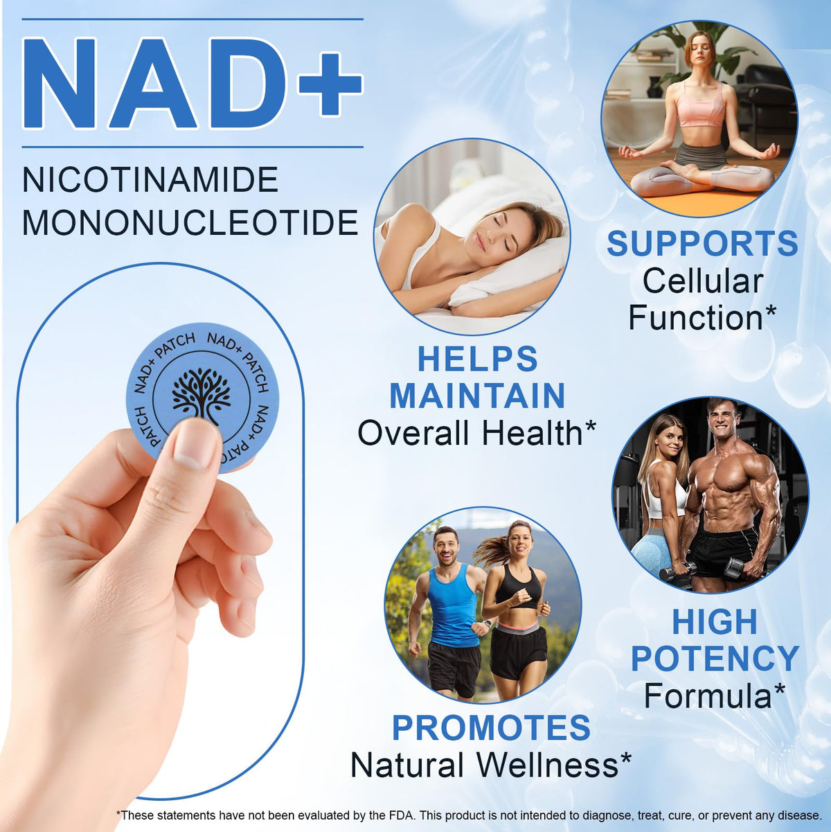 NAD Patches for Women & Men,One-Stop Solution for Skin and Wellness Support | NMNH, Resveratrol, Hyaluronic Acid, Vitamin C, & Coq10 l Premium 8-Hour Time-Release Patch for Enhanced Absorption MAYPJHEHBuy Supplements Australia