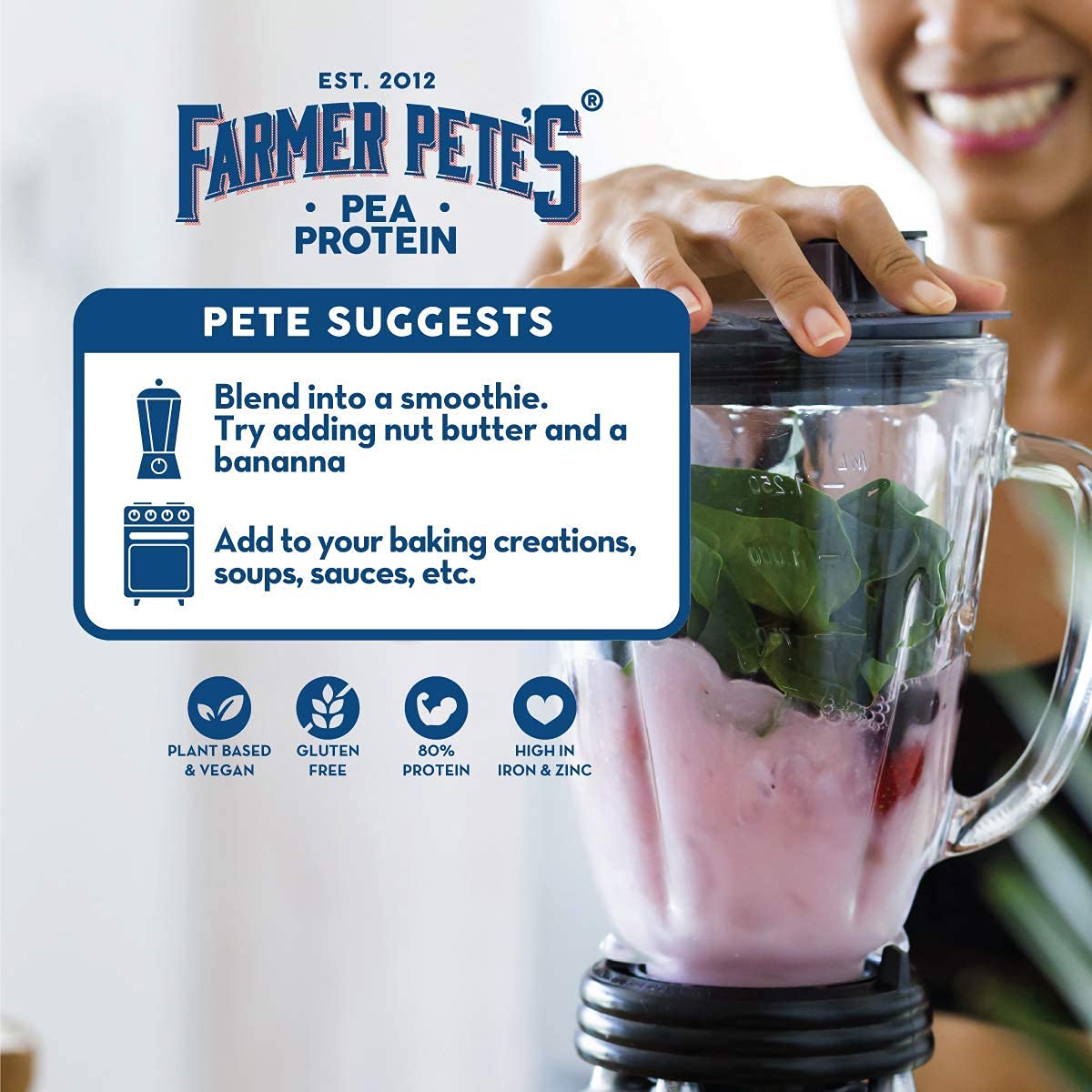 Farmer Pete's Pea Protein Powder 1kg - Dairy Free, Gluten Free, Natural Plant Based Vegan Protein Powder Isolate (1kg) Farmer Pete'sBuy Supplements Australia