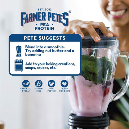 Farmer Pete's Pea Protein Powder 1kg - Dairy Free, Gluten Free, Natural Plant Based Vegan Protein Powder Isolate (1kg) Farmer Pete'sBuy Supplements Australia