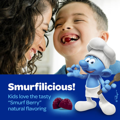 The Smurfs Nootropic Gummies for Kids with Vitamin B12 & L-Theanine | Laser Focus Gummy for Focus and Memory Supplements | Made with Real Fruit in a Smurf Berry | Doctor Developed | 60 Vegan Gummies VITABURSTBuy Supplements Australia