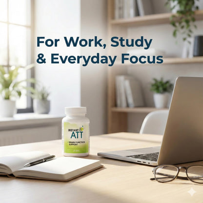 InstantATT - 7-in-1 Caffeine Free Nootropic All-Natural Brain, Focus, Memory Supplement (60 Capsules) Instant BrandsBuy Supplements Australia
