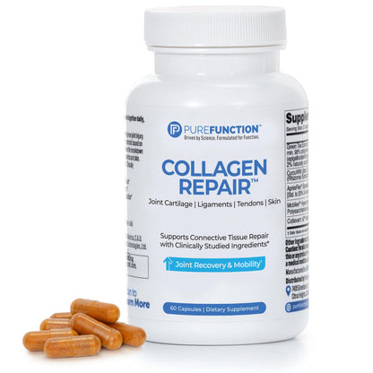 PUREFUNCTION Collagen Repair Joint Support Supplement - Boswellia, Turmeric, Hyaluronic Acid, EGCG, and Undenatured Collagen for Joint Maintenance and Repair - 60 Capsules PUREFUNCTIONBuy Supplements Australia