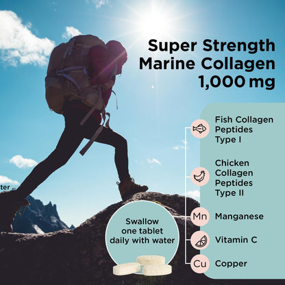 Healthspan 1,000mg Marine Collagen Complex 60 Tablets | 800mg Type I + 200mg Type II Collagen healthspanBuy Supplements Australia