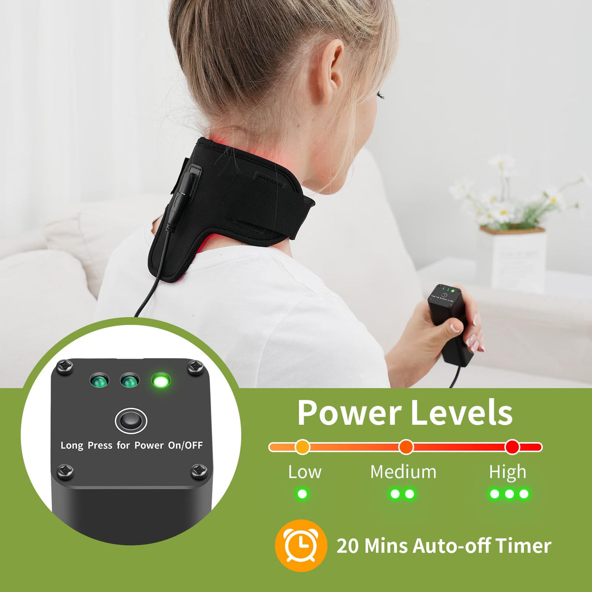 Rechargeable Red Light Therapy Neck Shoulder, Infrared Light Therapy for Body Pain Relief, Portable Red Light EnjoYieldBuy Supplements Australia