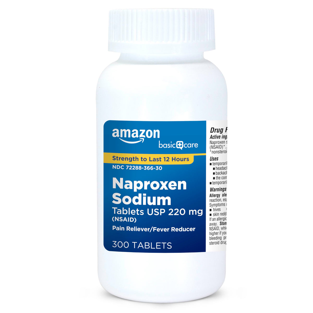 Amazon Basic Care Naproxen Sodium Tablets 220 mg, Pain Reliever/Fever Reducer (NSAID), 12-Hour Relief for Headache, Backache, Menstrual Pain, Muscle Aches, Arthritis, 300 Count Amazon Basic Care buy supplements Au