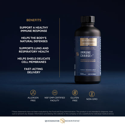 Quicksilver Scientific Immune Charge+ - Elderberry with 10,000 IU Vitamin D3, 25,000 Vitamin A, C, E, K1 & K2 for Immune Health & Lung Support (100ml) Quicksilver ScientificBuy Supplements Australia
