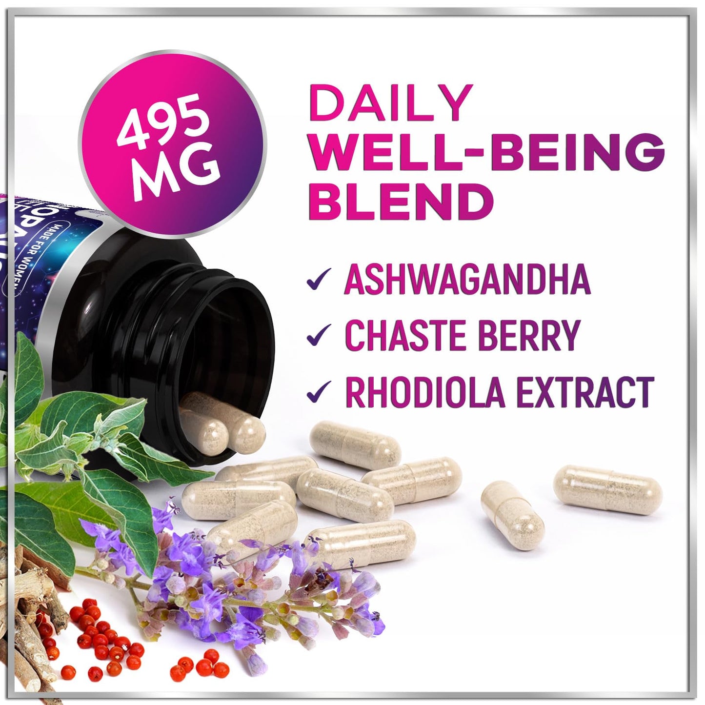 Menopause Supplements for Women - Complete Hot Flash Night Sweats & Menopause Relief Pills, 8 Billion CFU Probiotics with Dong Quai & Black Cohosh for Vaginal, Digestive Support - 60 Capsules Hello Lovely!Buy Supplements Australia
