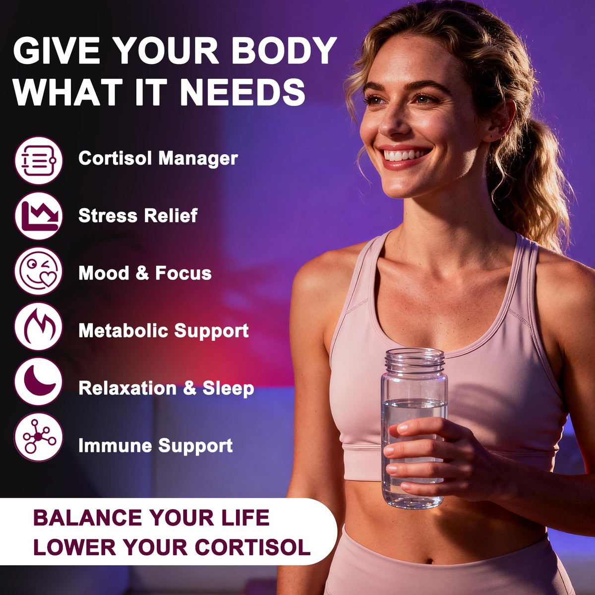 WellBloom Cortisol Reducer for Women & Men with Magnesium Glycinate, Ashwagandha, L-Theanine - Supports Stress Relief, Sleep & Heart Health, Nerves, Muscles - 2 Fl Oz WellBloomBuy Supplements Australia