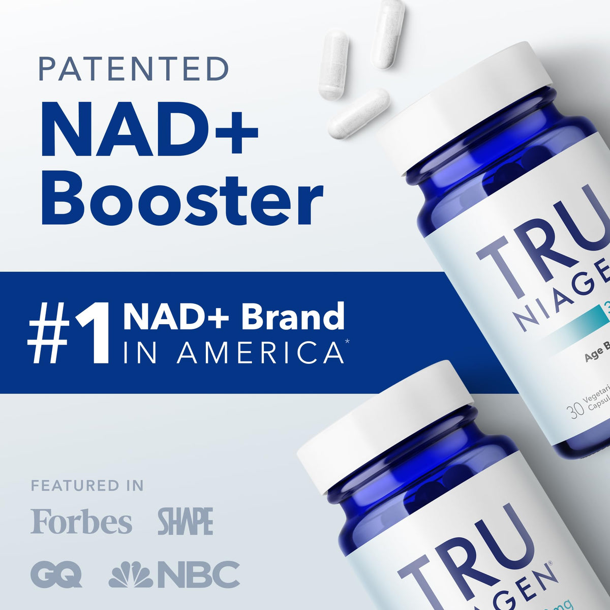 TRU NIAGEN Patented NAD Supplement for Brain Function, Anti Aging & Cell Regeneration, 300mg Niagen, 30 Servings | Supports Cellular Energy, Muscle | Nicotinamide Riboside (NR) Take 1 Daily | 2 Bottle TRU NIAGENBuy Supplements Australia
