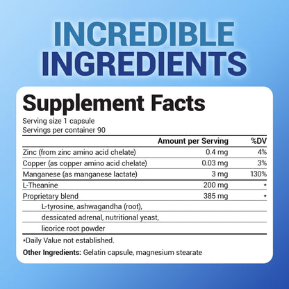 Dr. Berg L-Theanine 200mg - Includes Zinc, Copper, L-Tyrosine, & Ashwagandha – L-Theanine Supplement Adrenal Support - for Relaxation, Stress Relief, and Mental Clarity* – 90 Gelatin Capsules Dr. Berg NutritionalsBuy Supplements Australia