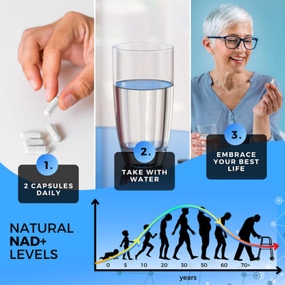 naturgizer+ Liposomal NAD+ Supplement with Resveratrol, TMG & Vitamin B3 | 4-in-1 Healthy Aging & Cellular Energy Support | High Absorption NAD Plus for Men & Women Over 40 | 120 Capsules naturgizer+Buy Supplements Australia