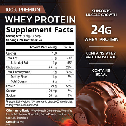 Nature's Premium 100% Whey Protein Powder, 24g of Protein, Double Rich Chocolate Nature's PeakBuy Supplements Australia