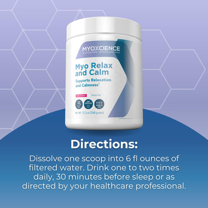 MYOXCIENCE Myo Relax & Calm | Myo-Inositol, L-Theanine, Taurine, Magnesium & GABA | Supports Sleep, Neurotransmitter & Hormone Support (Berry Flavor) (60 Servings) MYOXCIENCE buy supplements Au