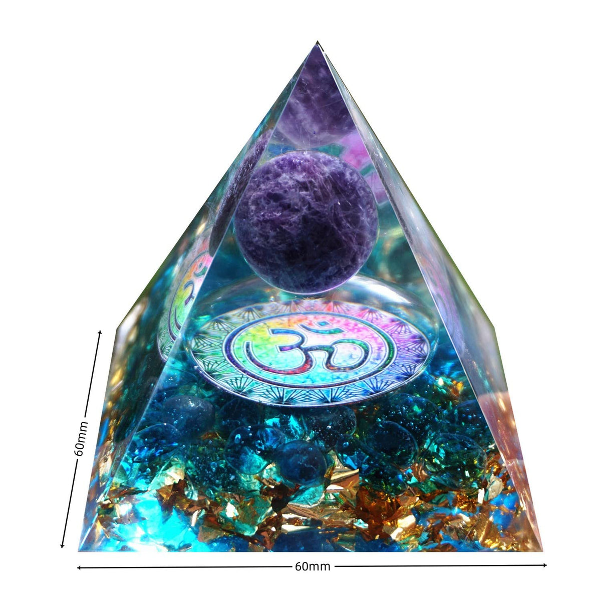 Besorgone Orgonite Pyramid for Positive Energy Amethyst Sphere Chakra Orgone with Blue Quartz BesorgoneBuy Supplements Australia