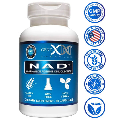 Genex Formulas NAD+ 250mg Serving 60 Capsules Nicotinamide Adenine Dinucleotide (Actual NAD+ Not a Precursor) (1) Genex FormulasBuy Supplements Australia