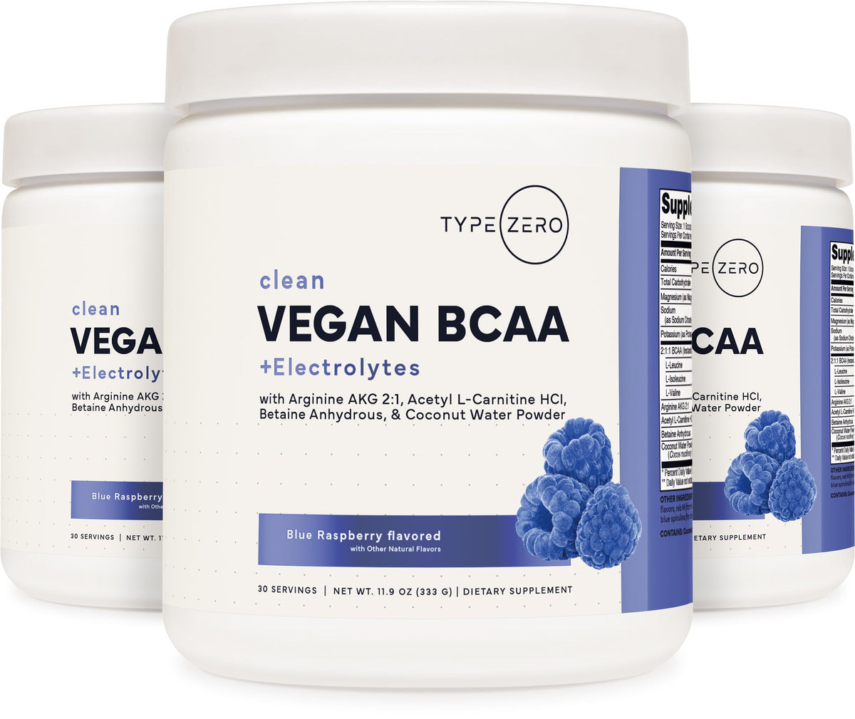 Type Zero Ultra Clean Vegan BCAA Powder + Electrolytes (Blue Raspberry | 6G) 2:1:1 Sugar-Free/No Sucralose BCAAs Amino Acids Supplement - BCAA Vegan Amino Acids After Workout Drink, 30 Servings Type ZeroBuy Supplements Australia
