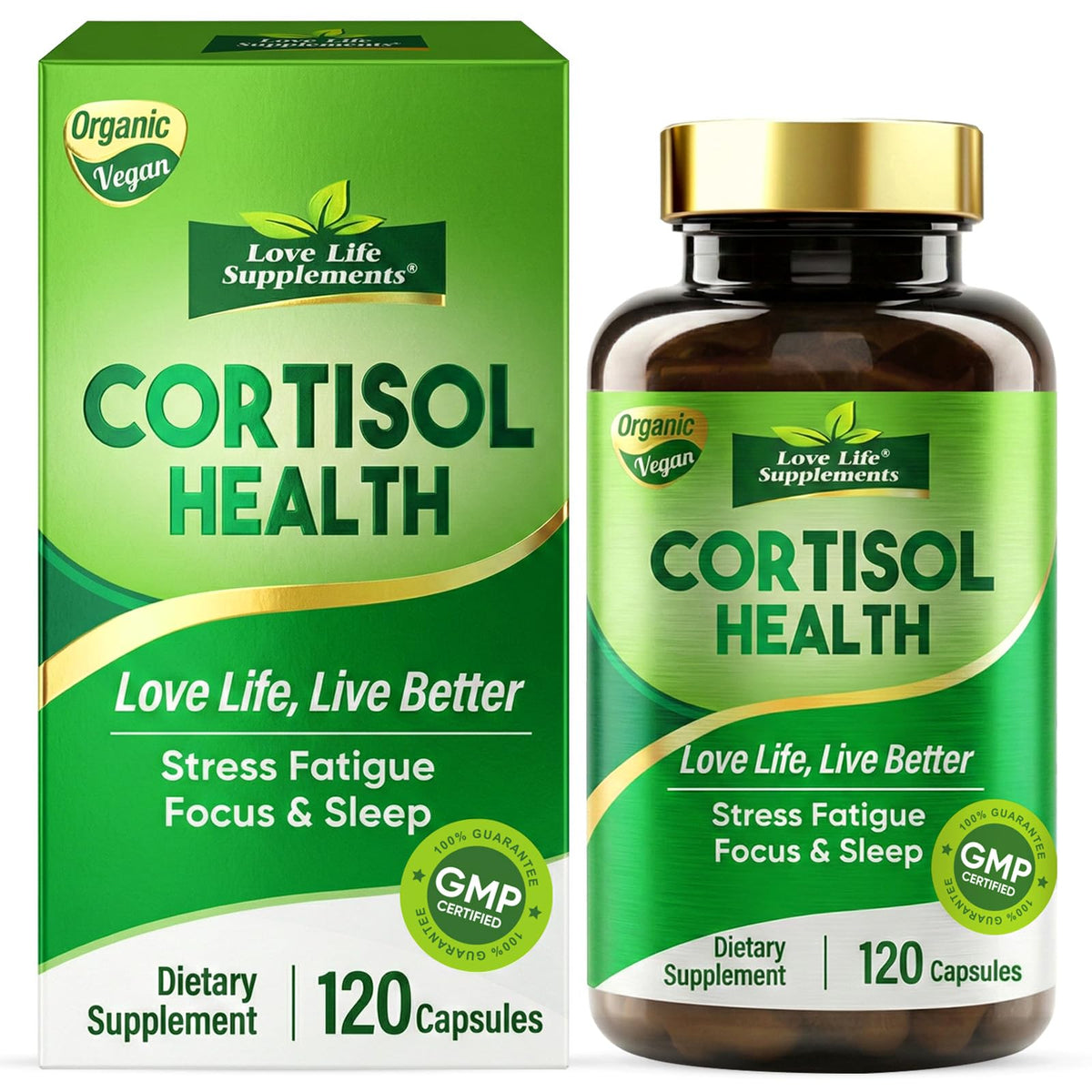 Cortisol Supplements for Women/Men, Advanced Stress & Cortisol Support with Ashwagandha & Rhodiola Rosea, Promotes Relaxation, Mood, Focus, and Restful Sleep for Men and Women, 120 Capsules Love Life SupplementsBuy Supplements Australia