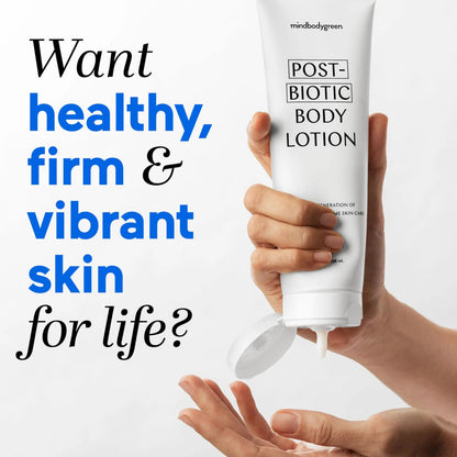 mindbodygreen postbiotic body lotion - Ultra-hydrating, firming, and clean body lotion with next-gen pre and postbiotics, aloe, oat oil, shea butter, coenzyme QIO. Vegan. Paraben and phthalate free. mindbodygreenBuy Supplements Australia