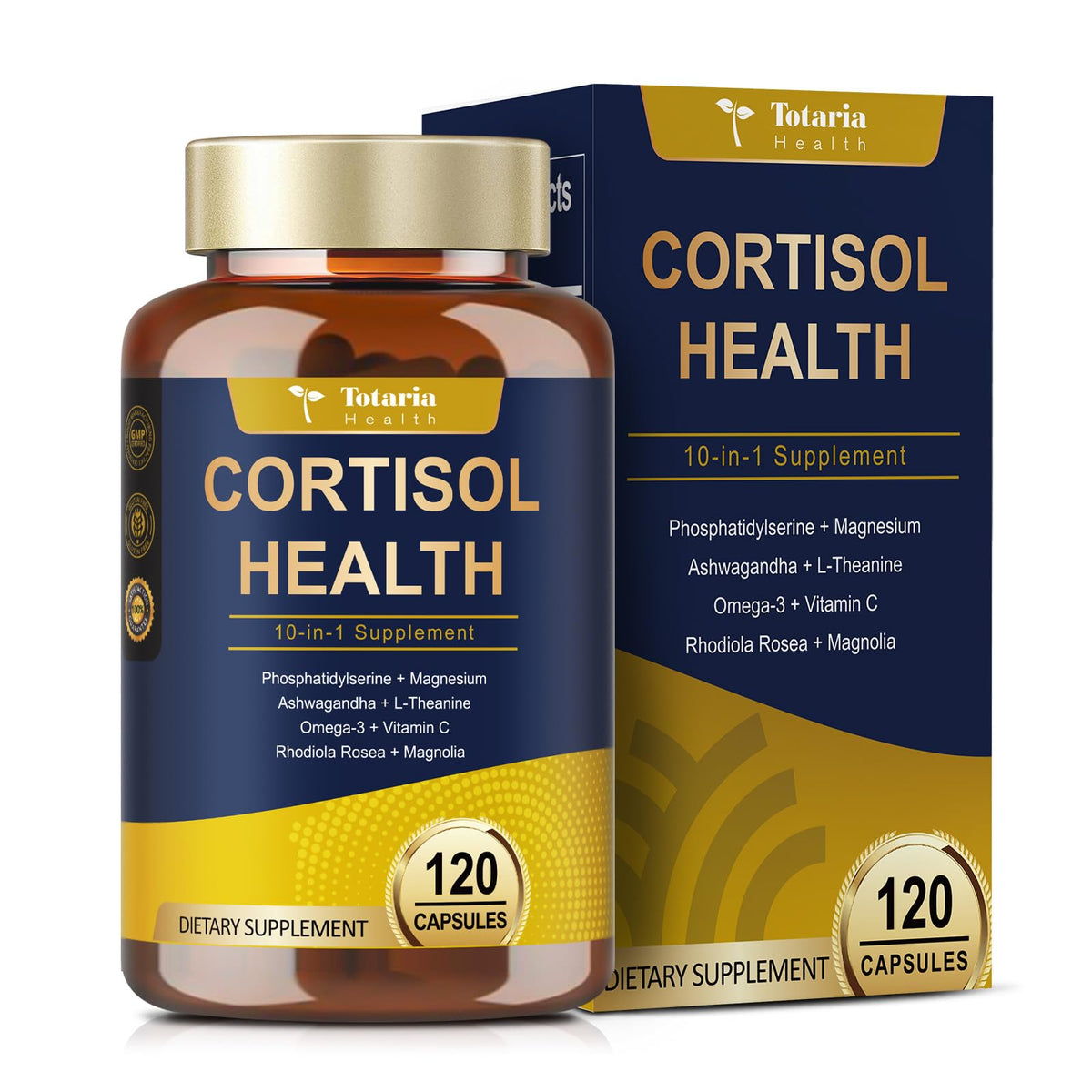 Totaria Cortisol Supplement with Ashwagandha,Magnesium,Rhodiola Rosea,L Theanine,Hormone Balance for Women 120 Vegan Capsules (Pack of 1) TotariaBuy Supplements Australia