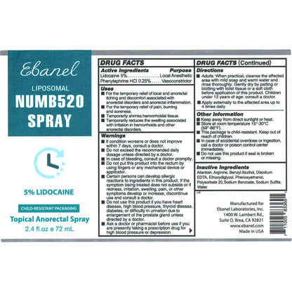 Ebanel Bundle of Lidocaine Numbing Spray, and Hemorrhoid Master Ebanel buy supplements Au