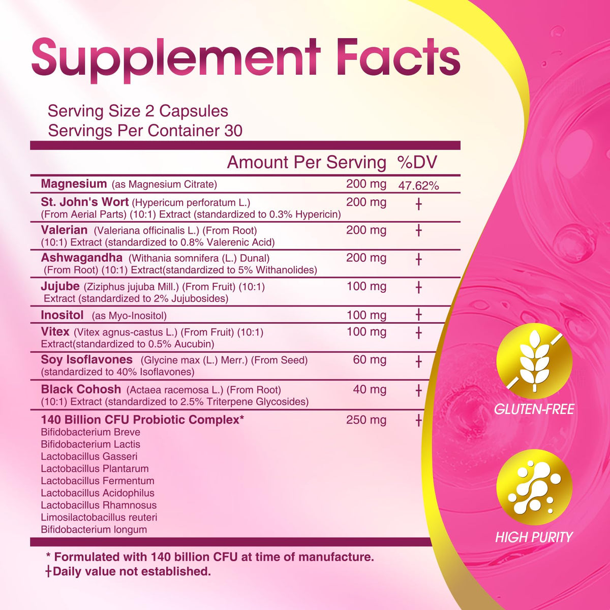 Menopause Supplements for Women, 140 Billion CFU Probiotics, 18-in-1 Menopause Relief with Magnesium, Black Cohosh, Inositol, Hormone Harmony for Women, Night Sweats, Mood Swings, Immunity - 60 Caps BIKAYALUEBuy Supplements Australia