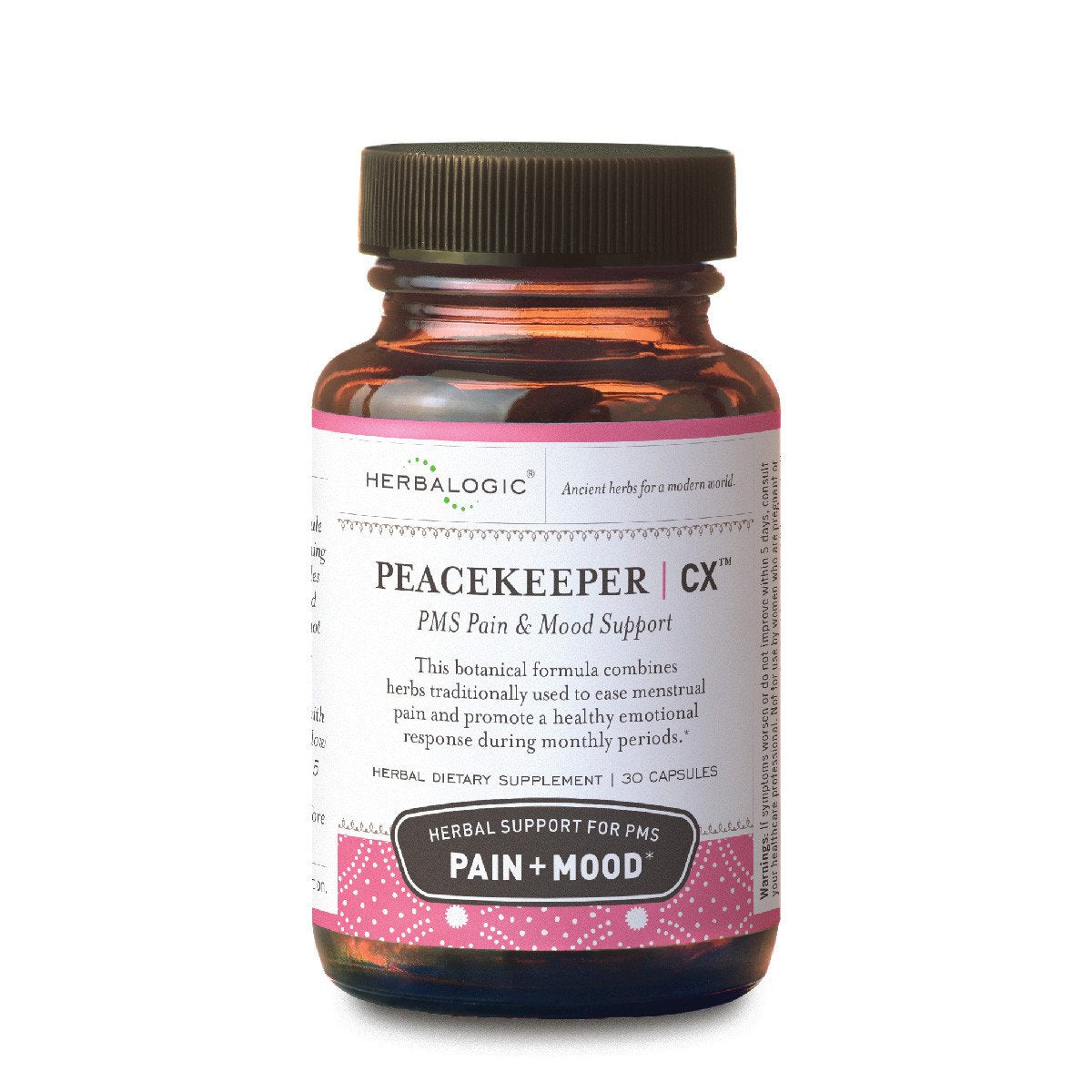 Herbalogic - Peacekeeper CX Herb Capsules - Reduces PMS Related Mood Swings - Reduces Cramps & Pain Associated with Monthly Periods - Contains Turmeric & Corydalis - 30 Cap Count HerbalogicBuy Supplements Australia