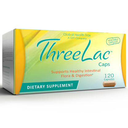 Global Health Trax GHT - ThreeLac Probiotic Capsules, 120 Count - Comprehensive Digestive Support for Men, Women, and Children - Immune System and Gut Balance, Non-GMO ght Global Health TraxBuy Supplements Australia