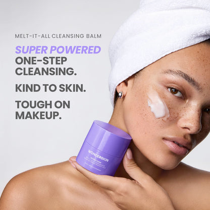 Wonderskin Cleansing Balm - Melt It All Balm to Milk Makeup Remover, Gentle Hydrating Face Cleanser with Centella and Chamomile Wonderskin buy supplements Au