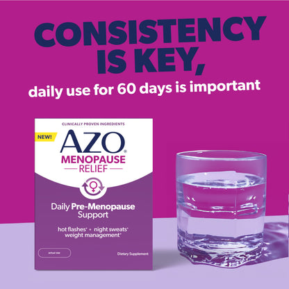 AZO® Daily Pre-Menopause Relief Perimenopause Supplements for Women, Hot Flash, Night Sweat and Healthy Weight Management Support* - 30 Count AZOBuy Supplements Australia