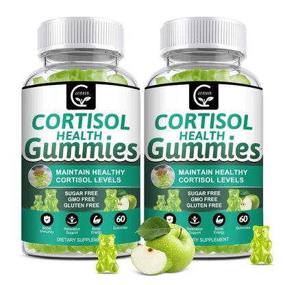 GORNVB Cortisol Gummies, Cortisol Supplement for Women with Magnesium, Ashwagandha, Rhodiola, Phosphatidylserine, L-Theanine, Black Pepper, Vitamin C & B6 - Relaxation, Focus, Sleep Support - 2 Pack GORNVBBuy Supplements Australia