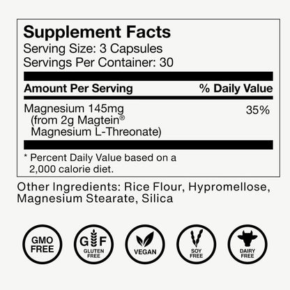 Momentous Magtein Magnesium L-Threonate - Brain & Rest Support Supplement - Boosts Cognitive Function & Sleep Quality