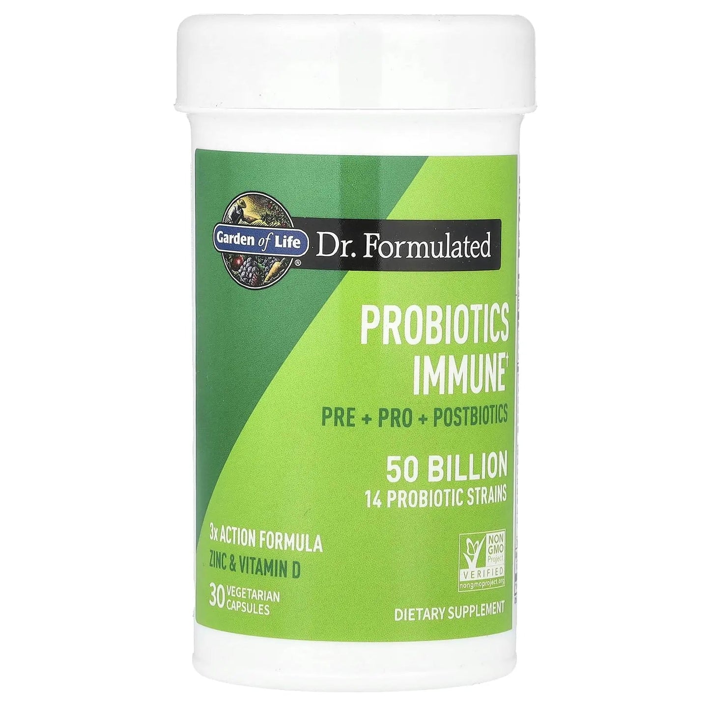 Garden of Life Dr. Formulated Pre, Post & Probiotics Immune Support with Prebiotics & Postbiotics – 50 Billion CFU, Gut & Digestive Health Support, Zinc & Vitamin D3, Vegan, 30 Day Supply Garden of LifeBuy Supplements Australia