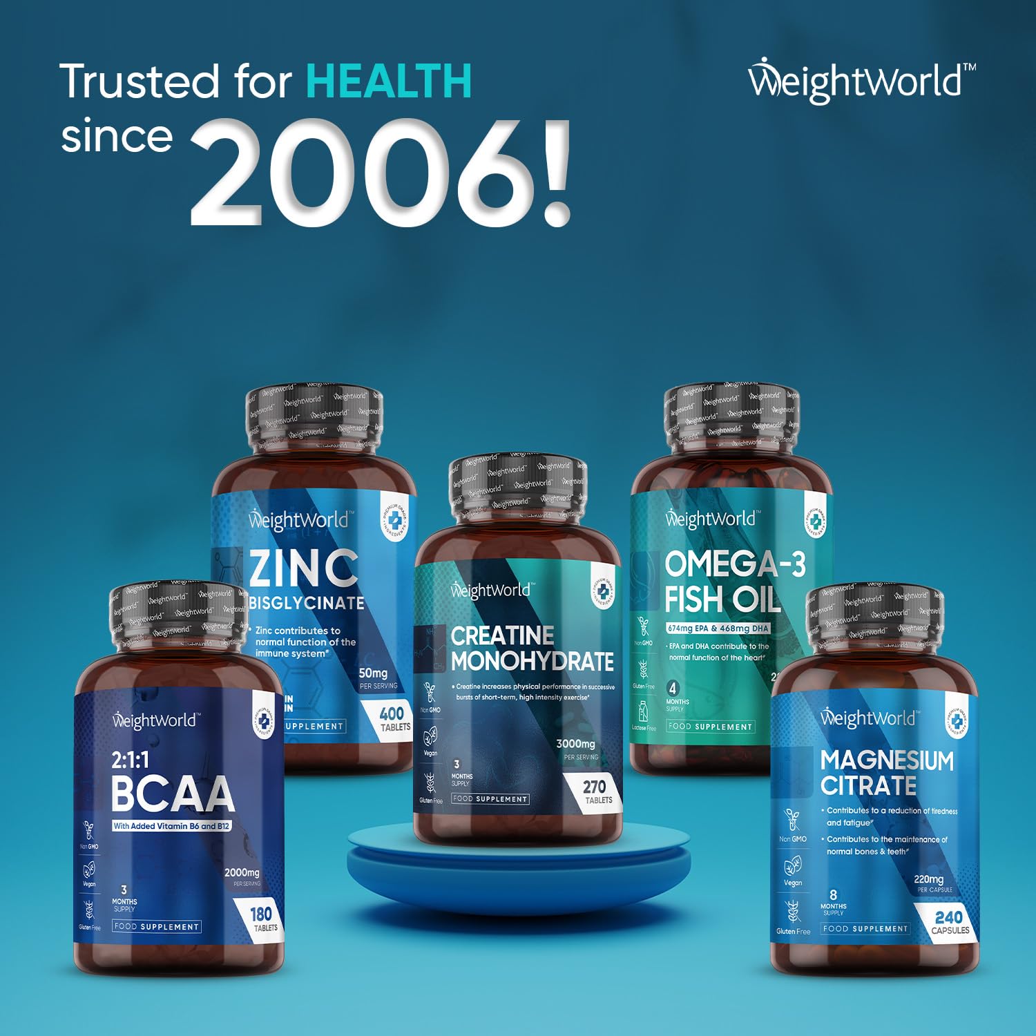 Creatine Monohydrate 3000mg - 270 Tablets - Gym Energy Supplement for Men & Women WeightWorldBuy Supplements Australia