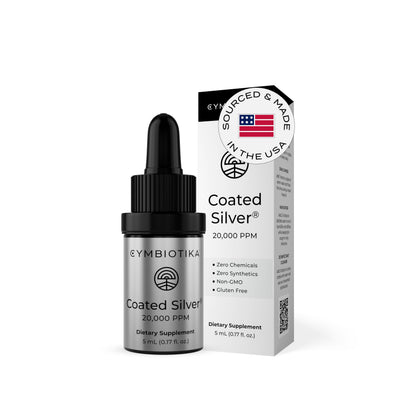 CYMBIOTIKA Colloidal Silver Liquid Supplement with Coated Silver, 20,000 PPM Mineral Concentrate, Immune Support Supplement for Adults, Easy to Use, 5 ml CYMBIOTIKABuy Supplements Australia