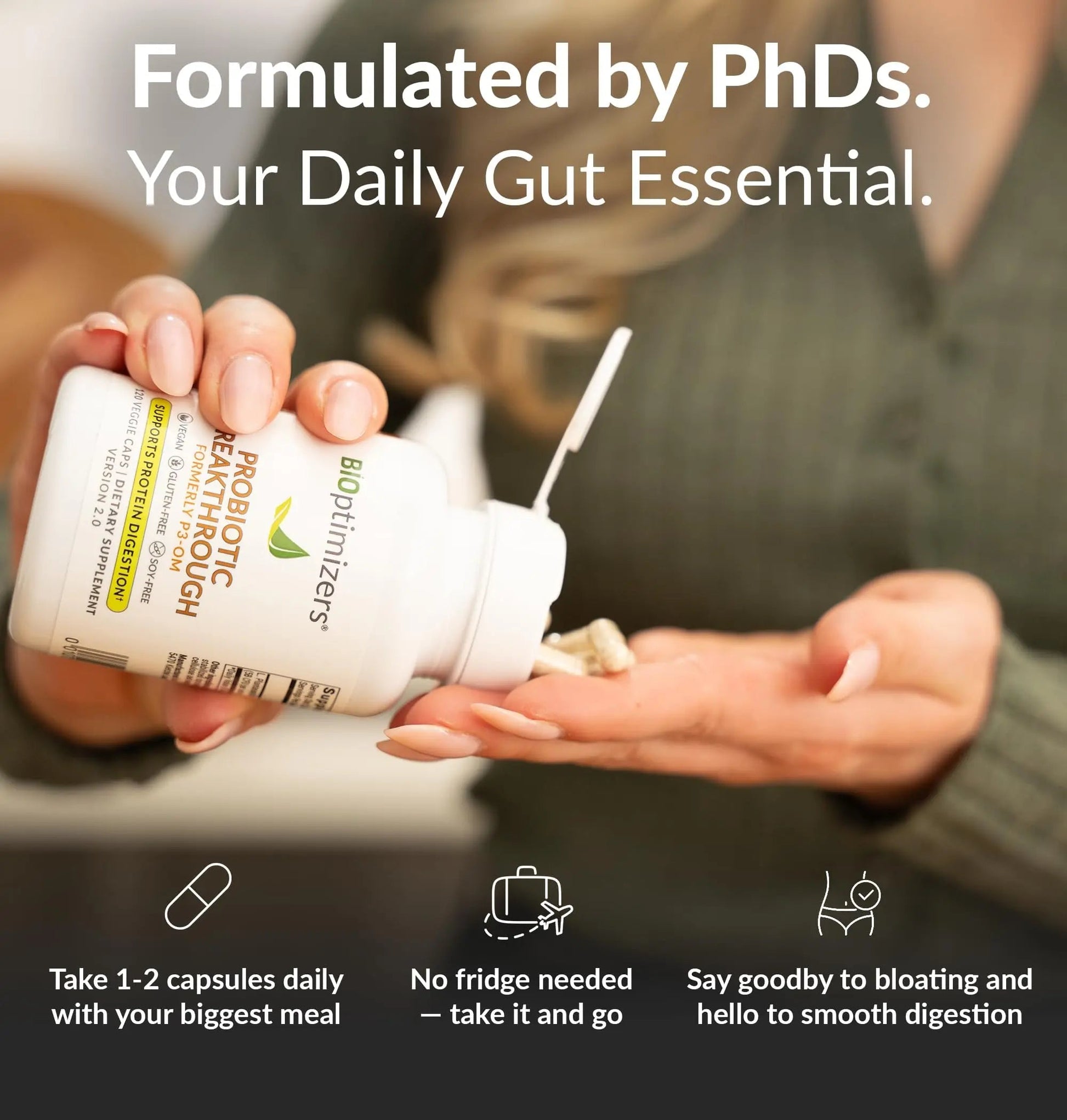 BIOptimizers Probiotic Breakthrough – Lactobacillus Plantarum OM Probiotics & Prebiotics Health Supplement for Gut, Digestive & Immune Support Probiotics for Women Men Elderly– 30 Vegan Capsules BIOptimizersBuy Supplements Australia
