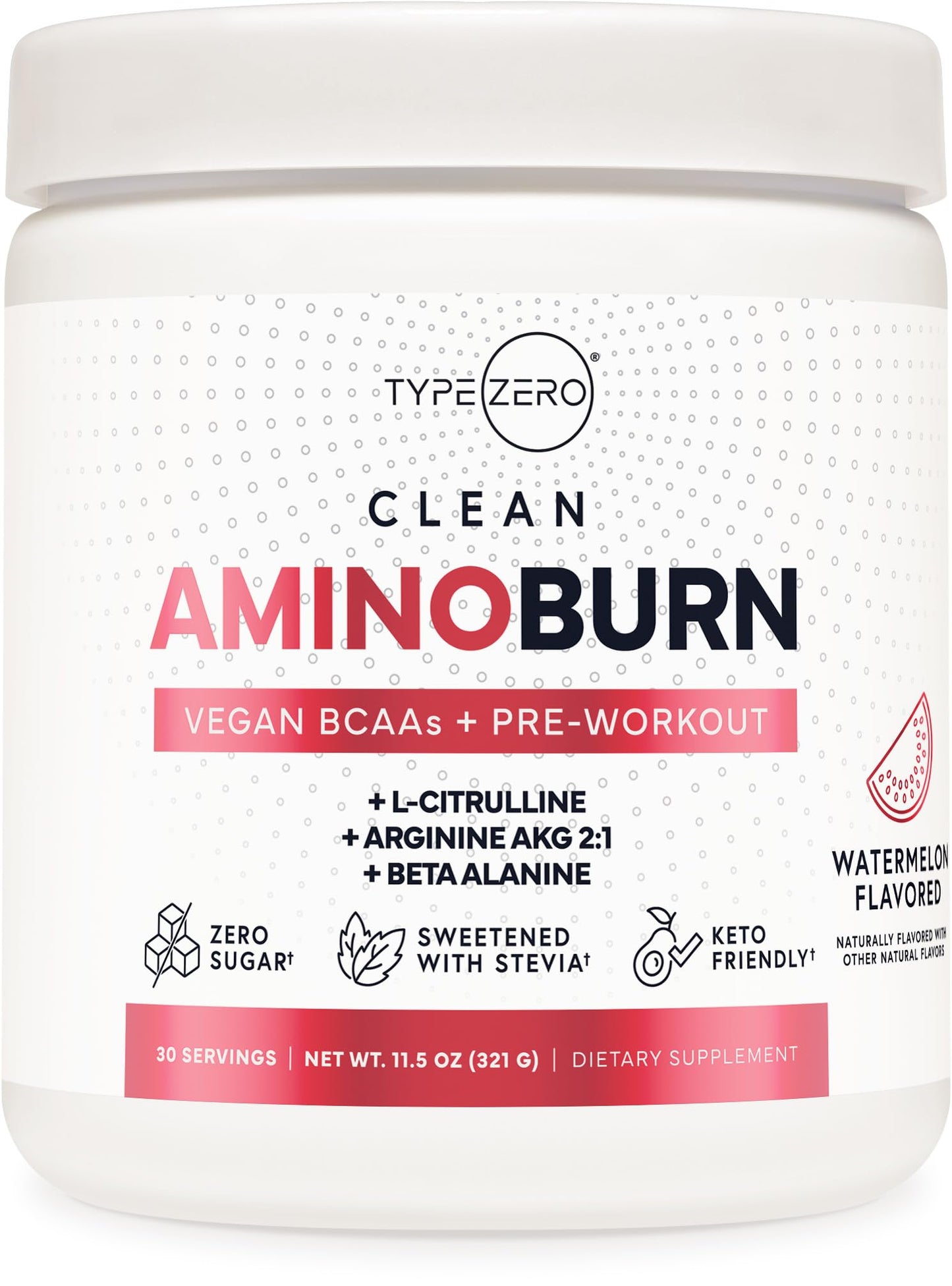 Type Zero AminoBurn (Watermelon Flavored) - Vegan Amino Acids BCAA Drink Sugar-Free Energy Drink Powder & Amino Acids Supplement - Natural Energy Type ZeroBuy Supplements Australia