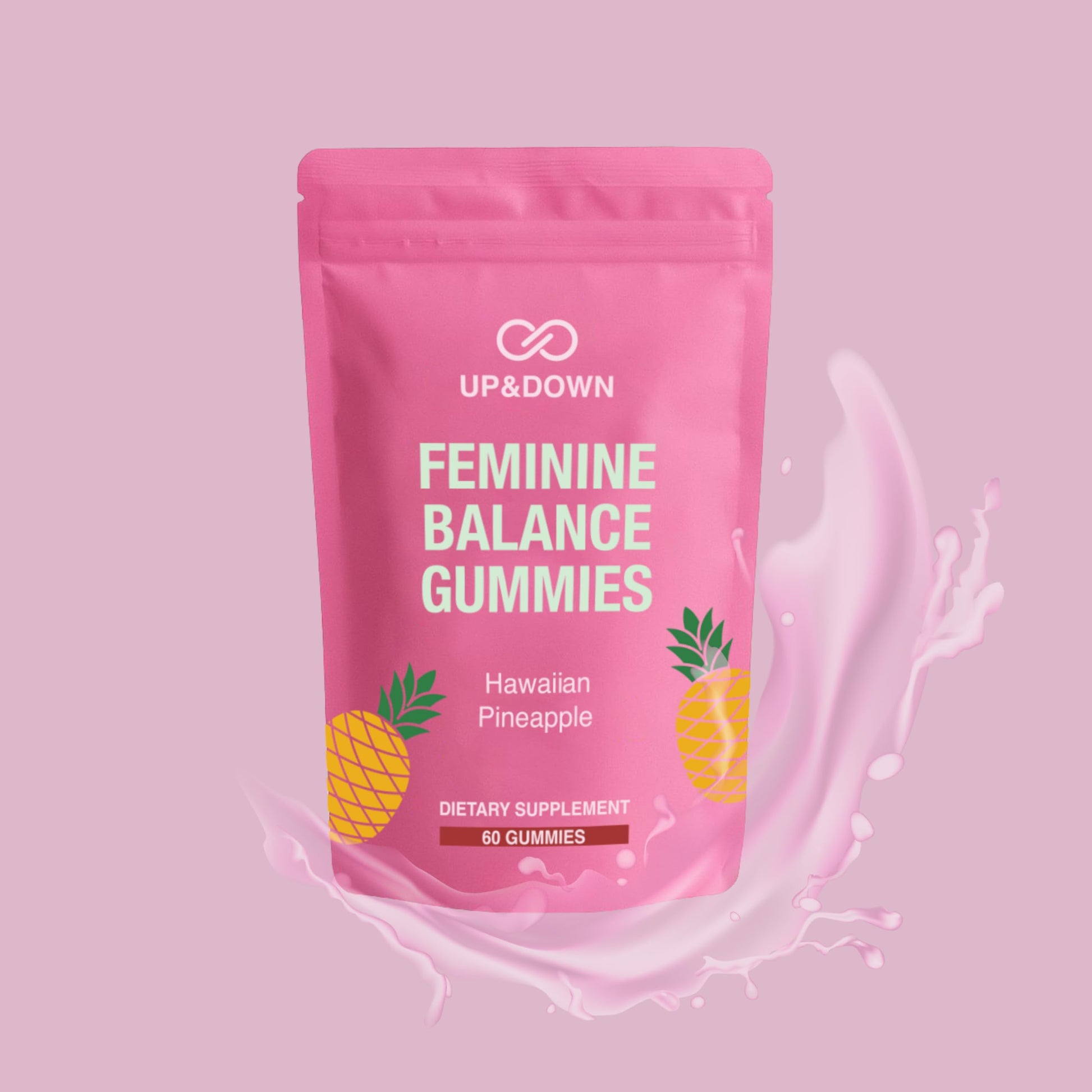 Up&Down Supplements Premium Feminine Balance Gummies for Women | PMS Relief, Mood & Cycle Support | Pineapple + Vitamin C | Ashwagandha & Chasteberry | Vegan, Non-GMO, Gluten Free | 60 Gummies Up&Down SupplementsBuy Supplements Australia