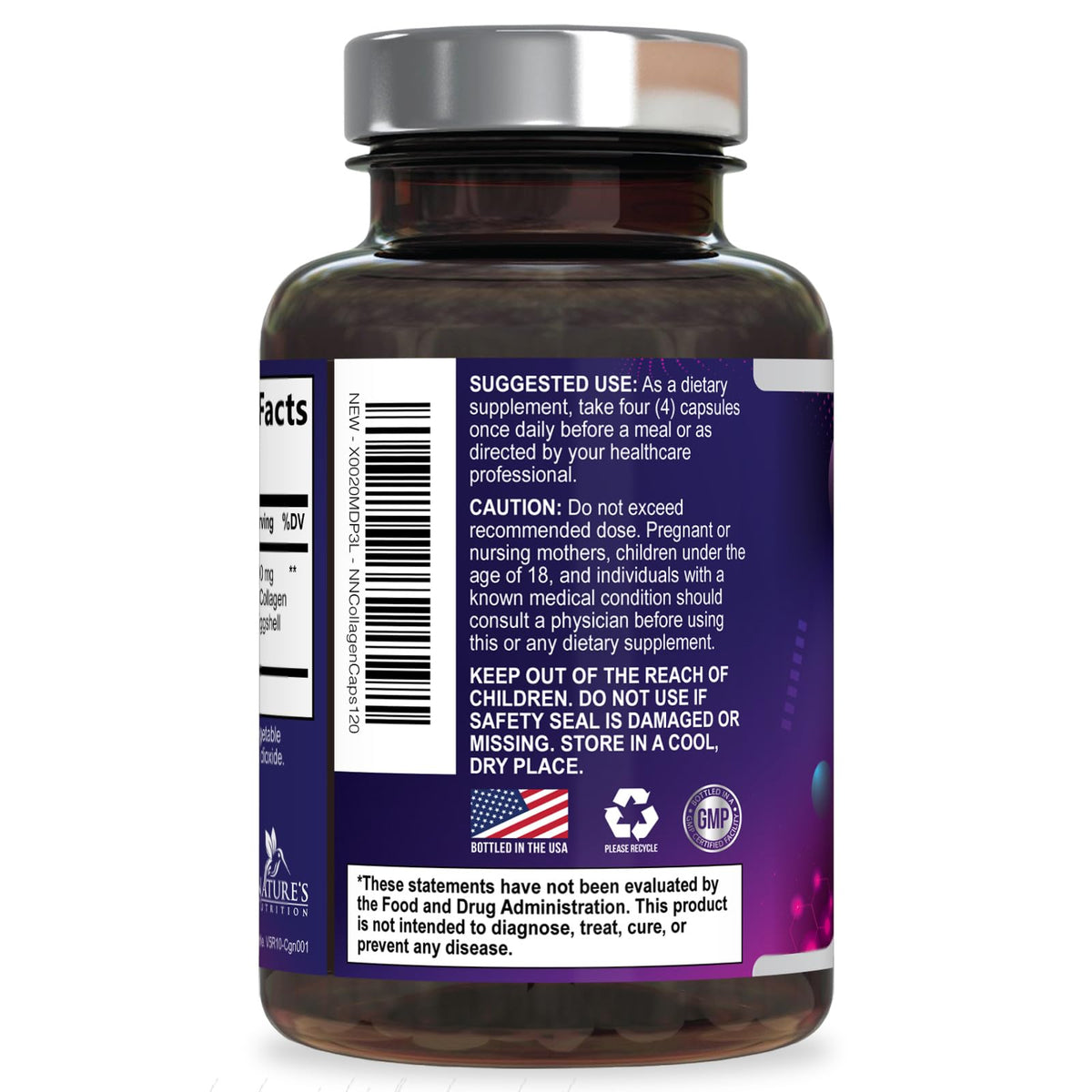 Multi Collagen Pills 2400 mg - Advanced Types I, II, III, V, X - Hydrolyzed Multi Collagen Peptides Pills, Collagen Supplements for Women & Men - Hair, Skin, & Nail Support Supplement - 120 Capsules Nature's NutritionBuy Supplements Australia
