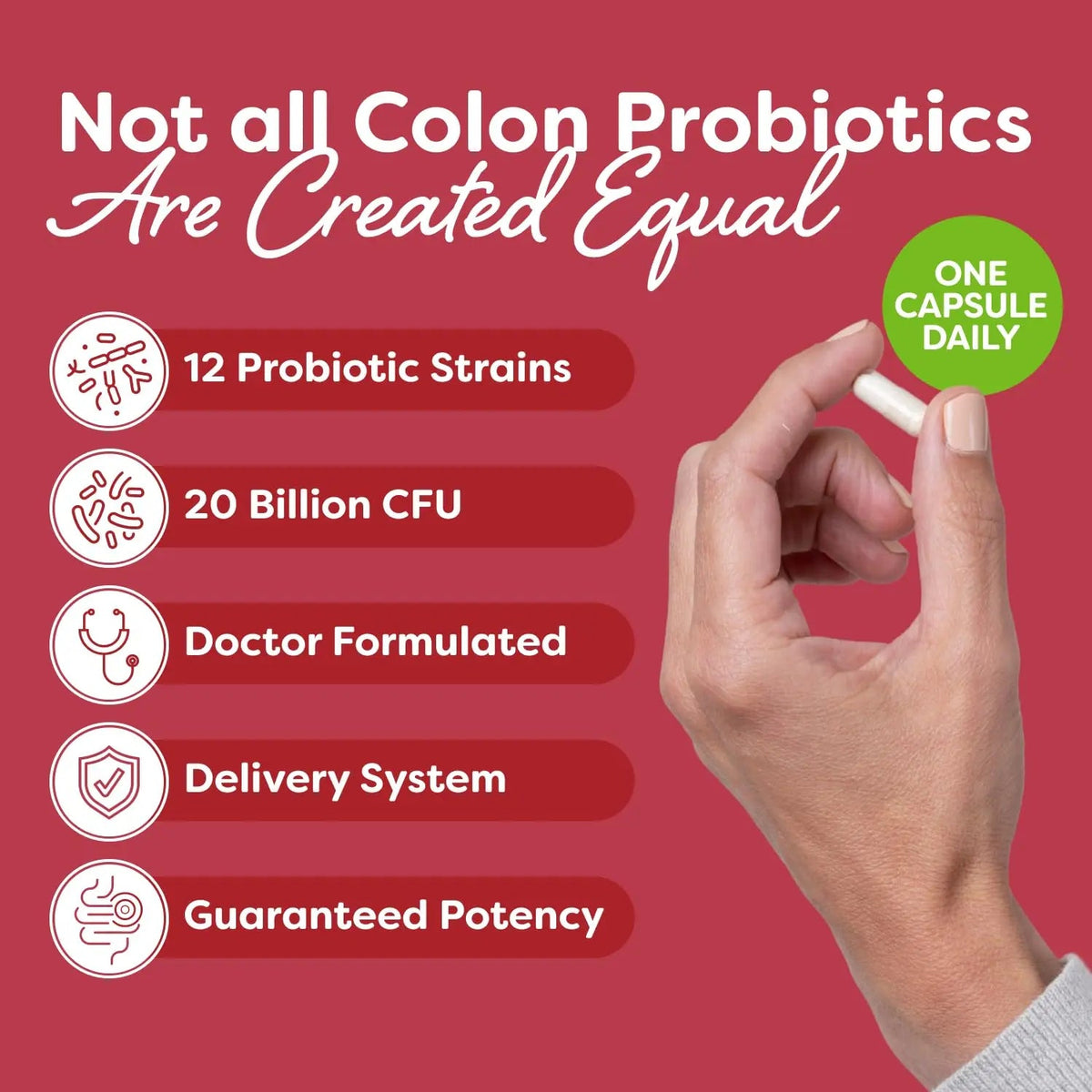 Probulin Colon Support Probiotic Supplement, Daily Gut, Digestive, and Immune Health Probiotics Capsules for Men and Women, 20 Billion CFU, Vegan, 30 Count Bottle ProbulinBuy Supplements Australia