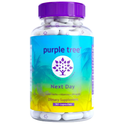 purple tree Next Day – Post-Drink Morning Wellness Supplement for Balance, Restore & Replenishment | Ashwagandha KSM-66, Milk Thistle, Ginger, Peppermint, Electrolytes & Vitamins | 90 Capsules purple treeBuy Supplements Australia