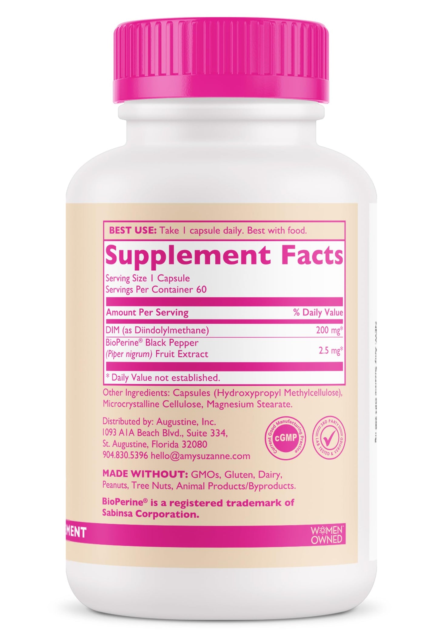 Amy Suzanne 200 DIM Supplement for Women - Estrogen Metabolism and Hormone Harmony for Menopause, Perimenopause & PMS Support - DIM Plus Bioperine for Mood Support - 60 Day Supply, Vegan Amy SuzanneBuy Supplements Australia