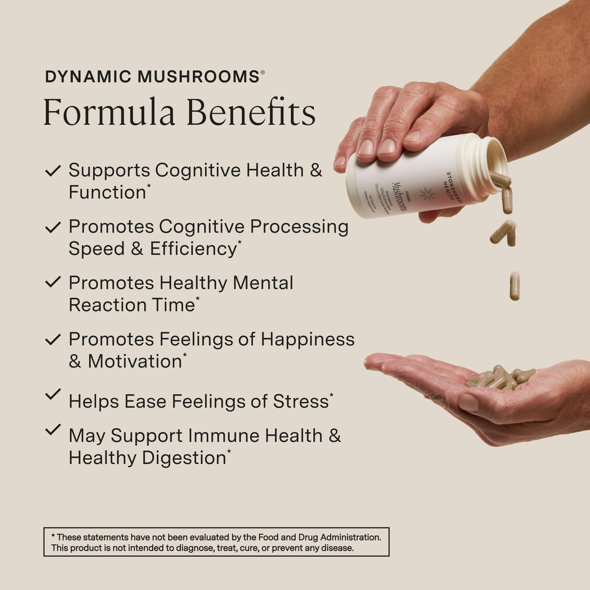 Stonehenge Health Dynamic Mushrooms 1,400 mg – 5 Mushroom Complex (Lion’s Mane, Reishi, Chaga, Maitake, Shiitake) – 100% Fruiting Bodies, Nootropic – Brain, Memory, Focus & Immune Support – 60 Caps Stonehenge HealthBuy Supplements Australia