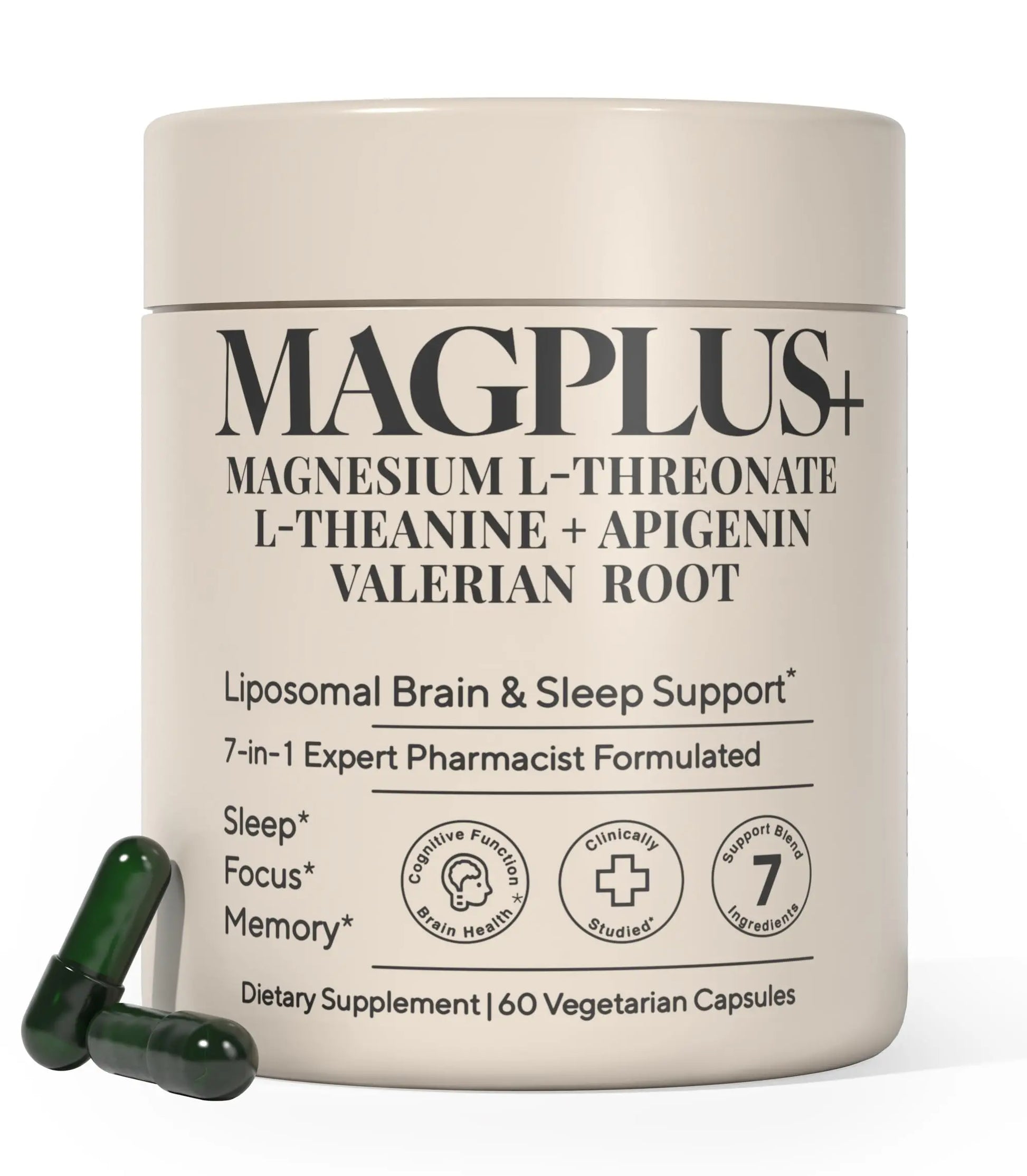 Magnesium L-Threonate with Apigenin, Valerian Root & L-Theanine – No Melatonin Restful Sleep & Brain Supplement – Clinically Studied 7-Ingredient Formula Plus+Ultra canada supplements