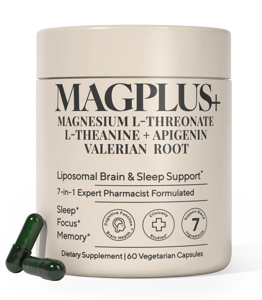 Magnesium L-Threonate with Apigenin, Valerian Root & L-Theanine – No Melatonin Restful Sleep & Brain Supplement – Clinically Studied 7-Ingredient Formula Plus+Ultra canada supplements