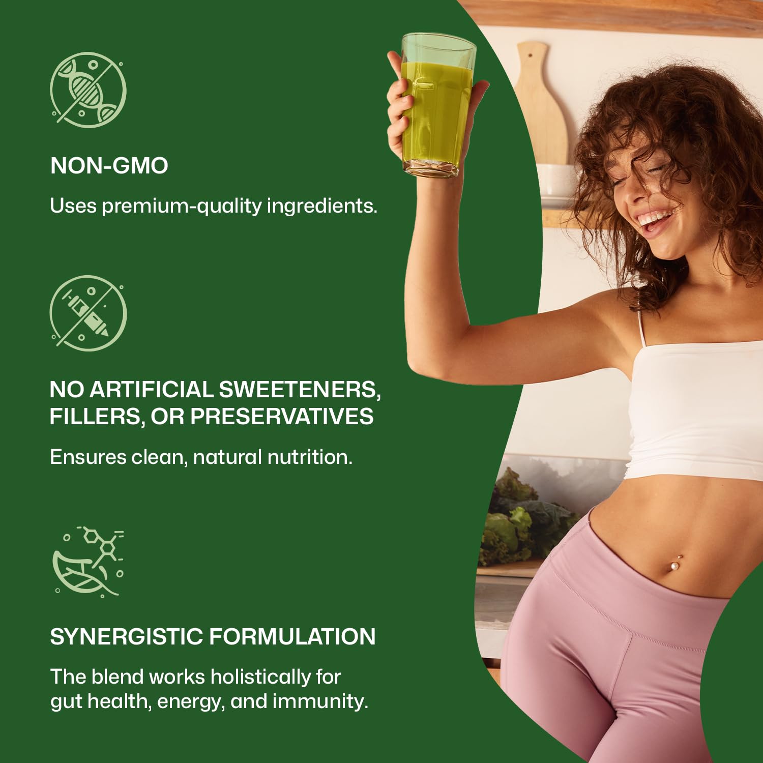 ColonBroom Superfood Greens Powder Supplement | Super Greens Juice Powder with Probiotics, Prebiotics, Spirulina & Chlorella | Natural for Energy, Immunity, Digestion & Detox Support | 28 Servings ColonBroomBuy Supplements Australia