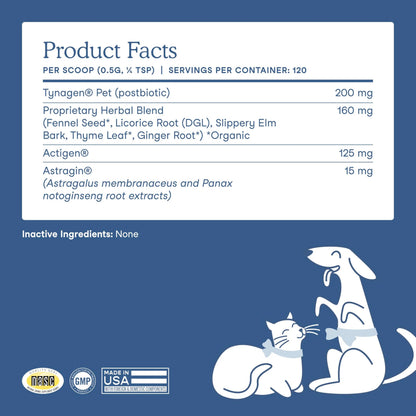 Fera Pets Postbiotics Plus Prebiotics for Dogs & Cats - with Slippery Elm - Promotes Optimal Digestive Health & Inflammatory Response - Enhances Immunity - 120 Scoops Fera PetsBuy Supplements Australia